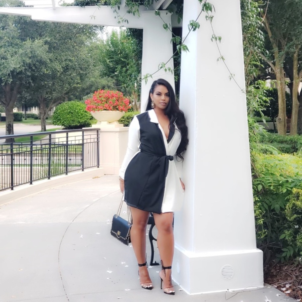 Black & White Blazer Dress